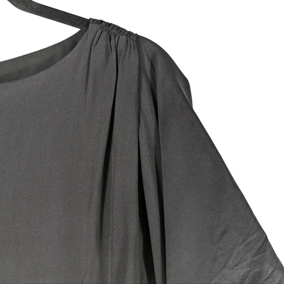 Suzi Chin for Maggy Boutique Black SILK Dolman Sleeve Layered Sheer Mini Dress 4 - Picture 10 of 14